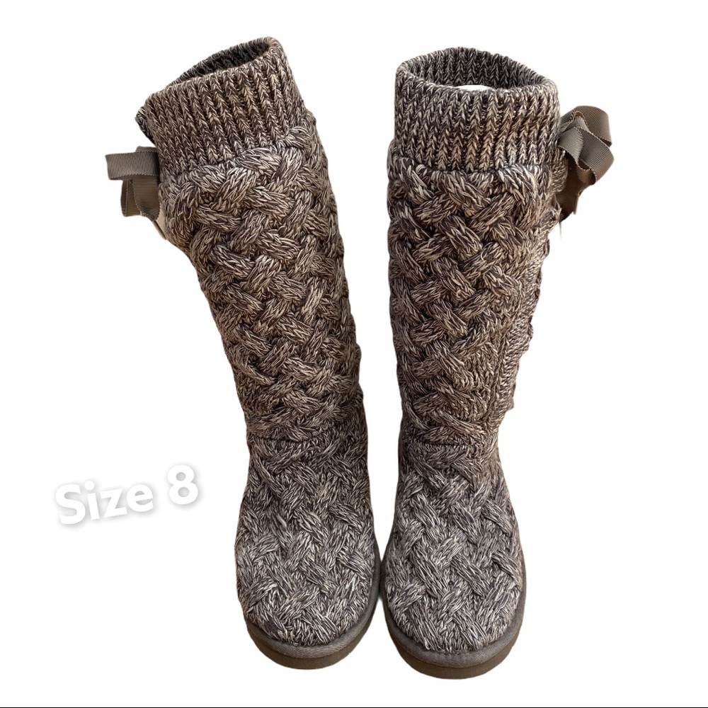 UGG Classic Tall Heather Gray Knit Boot SZ 8